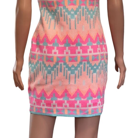 2B by bebe Multicolored Knit Sleeveless Bodycon Dress LARGE - Picture 7 of 14